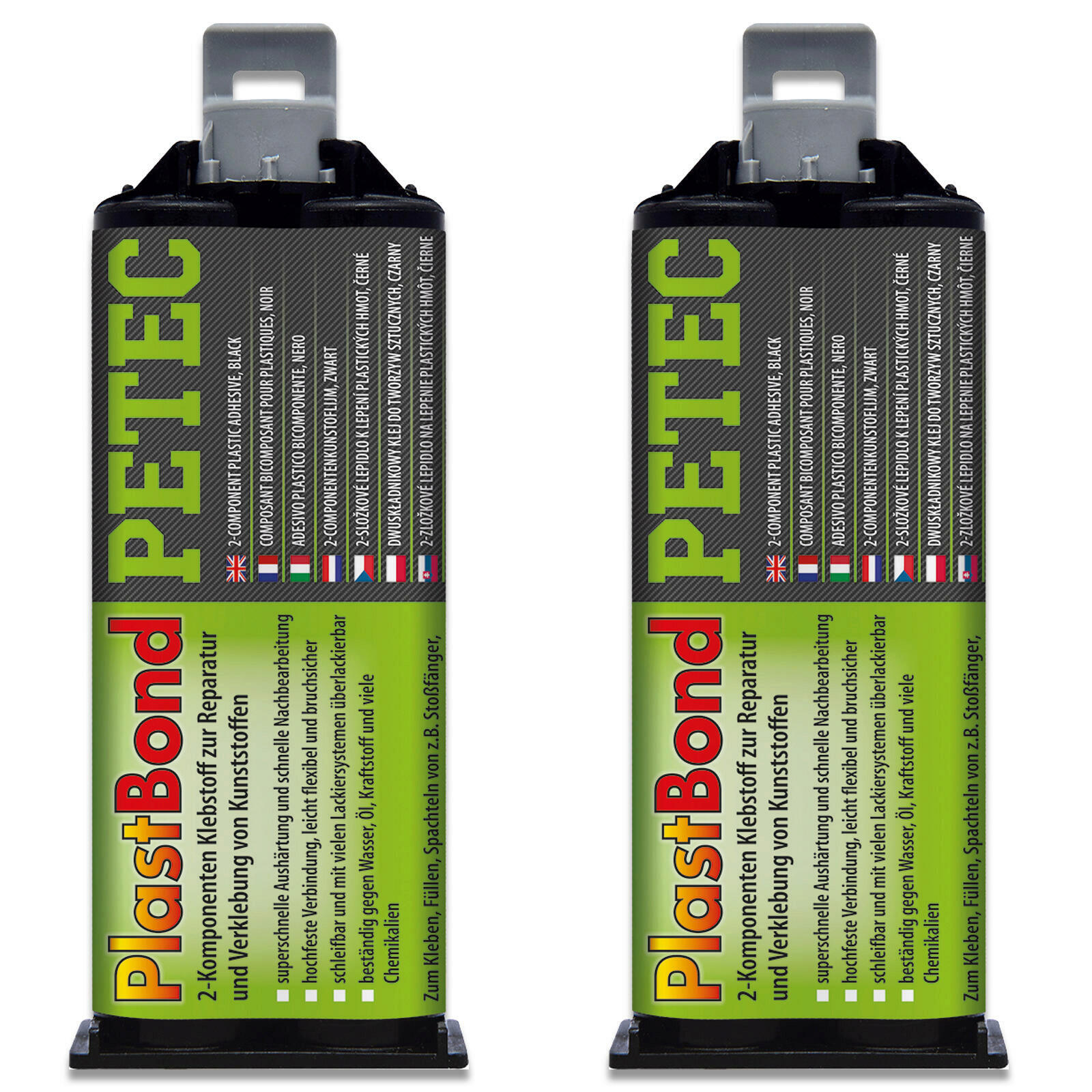 2x Petec 98350 Plast Nond 50 ml Klebstoff passend für Kunststoffreperatur 2 Komponenten