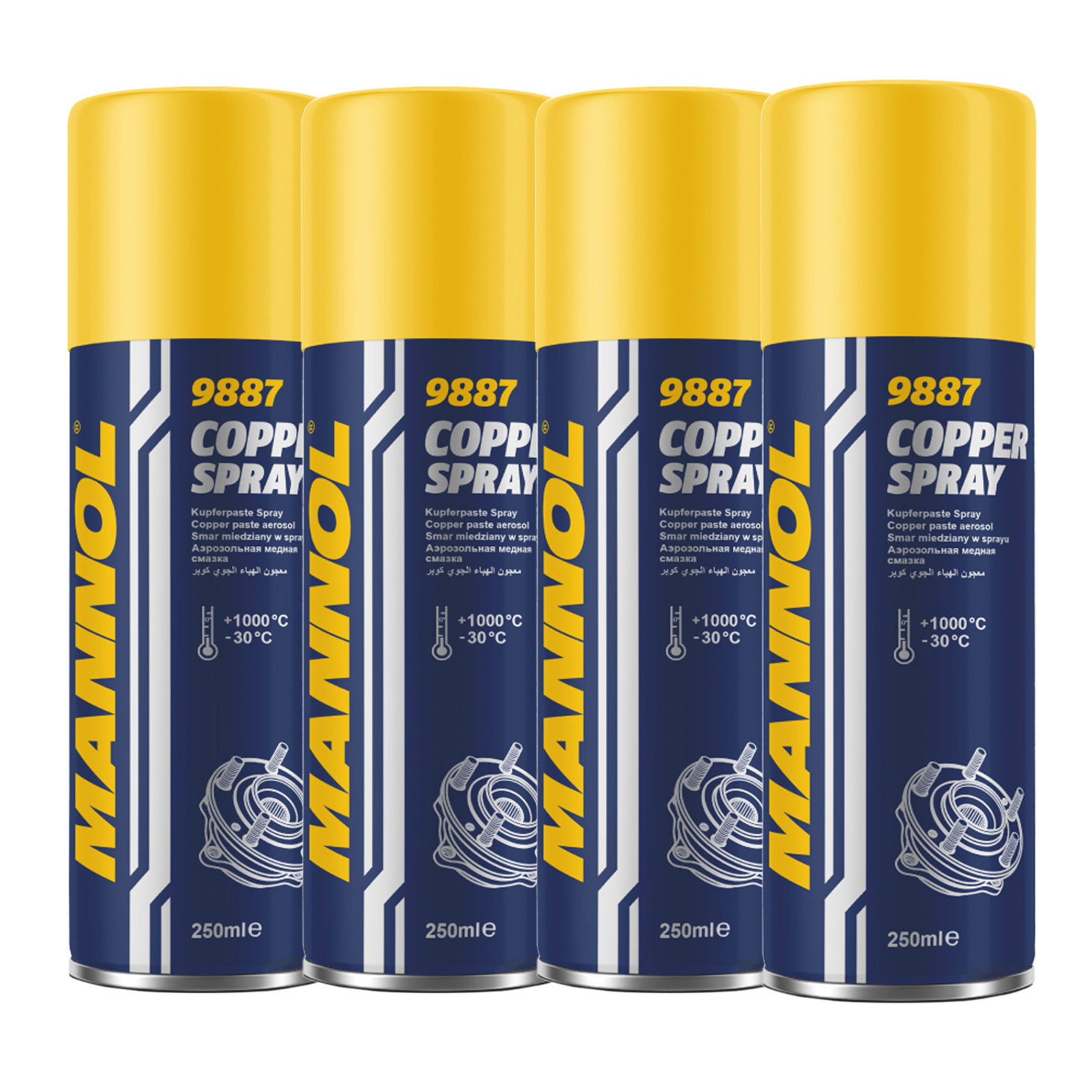 4x 250ml Mannol Kupferfett