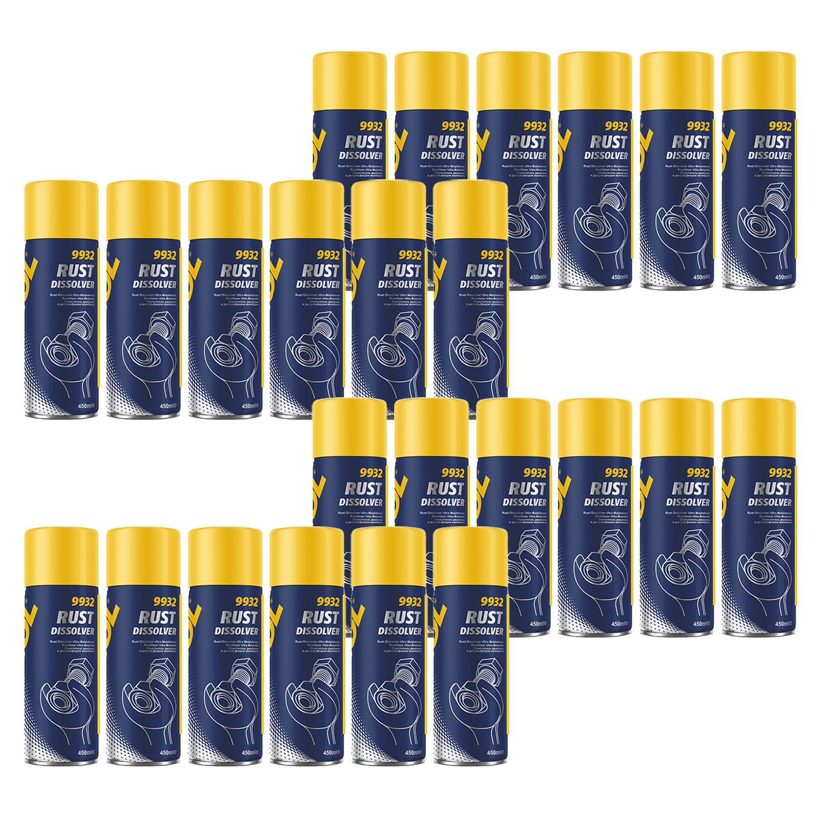 24x Mannol Multifunktionsöl Rostlöser Kriechöl Spray Rust Dissolver 450ml / 9932