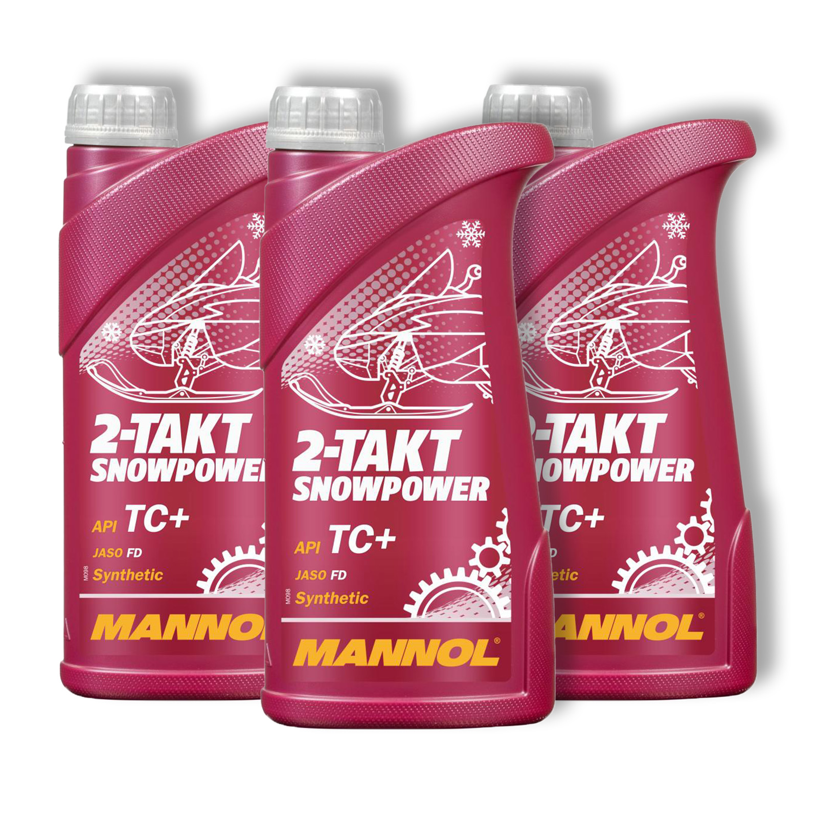 3x 1L Mannol 2-Takt Snowpower Motoröl Wintermobil JASO FD Schneemobil Motorenöl