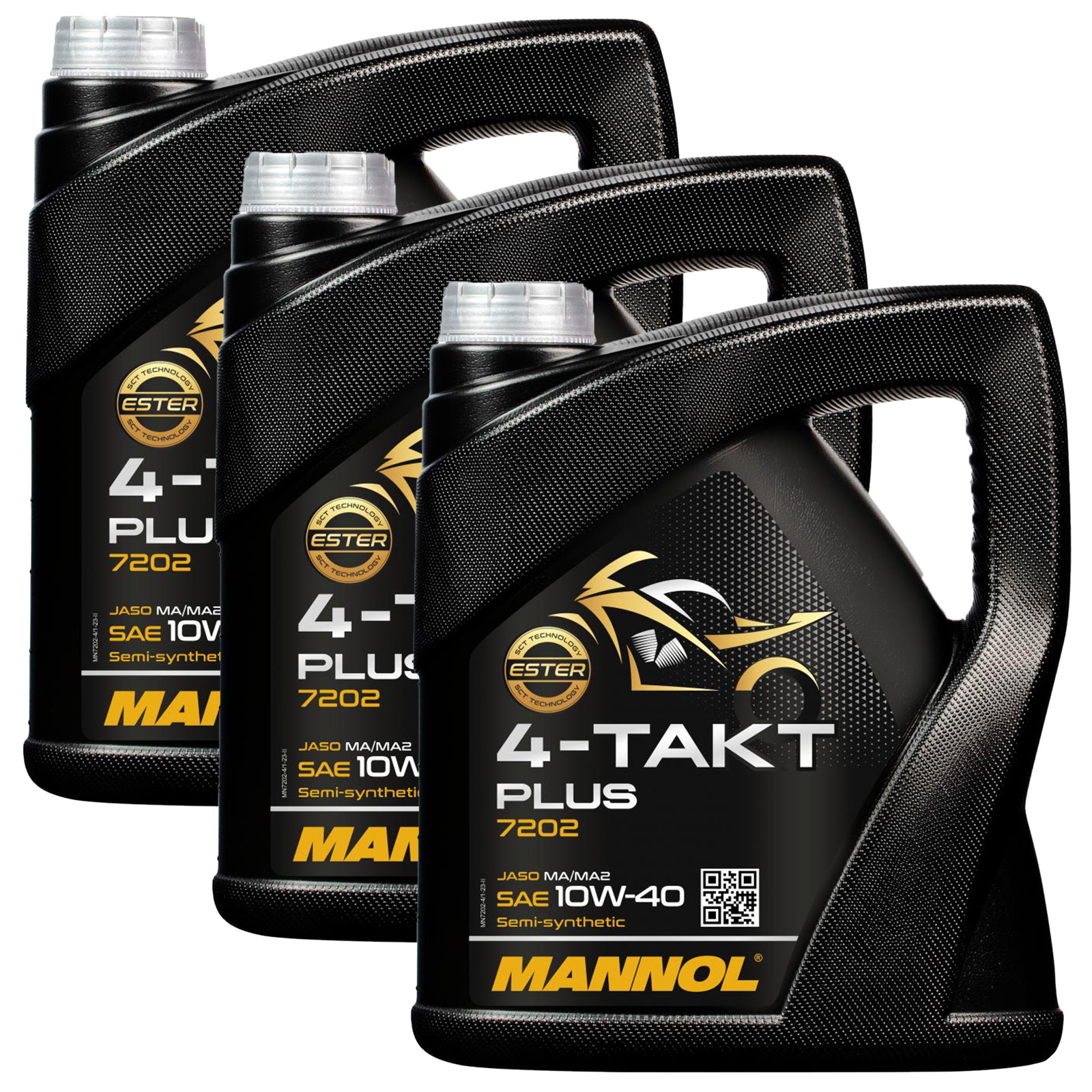 3x 4L Mannol Motoröl Motorradöl 4-Takt Teilsynthetisch 10W-40 API SL JASO MA2