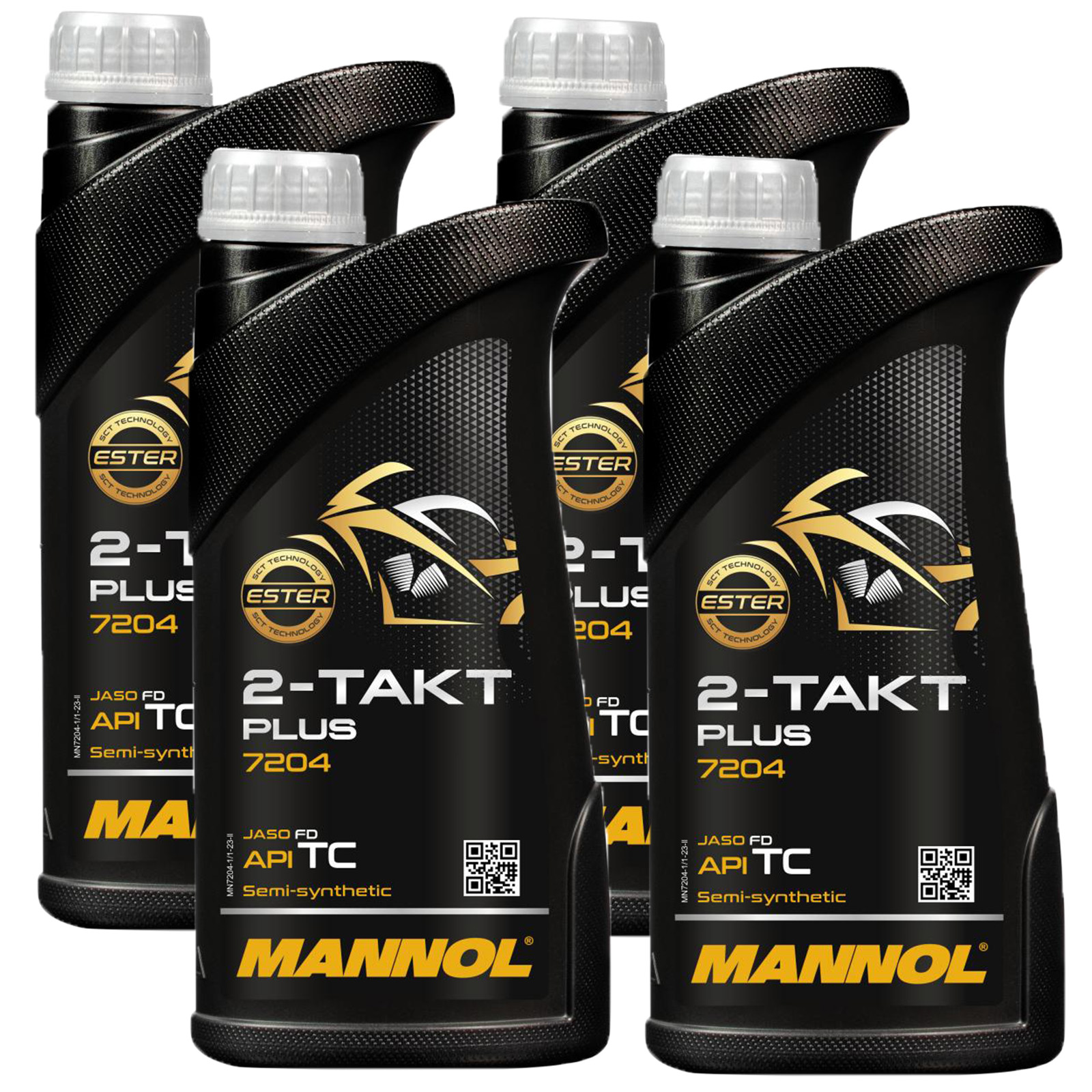 4x 1L Mannol 2-Takt Motoröl Motorradöl API TC JASO FD Zweitaktöl Teilsynthetisch