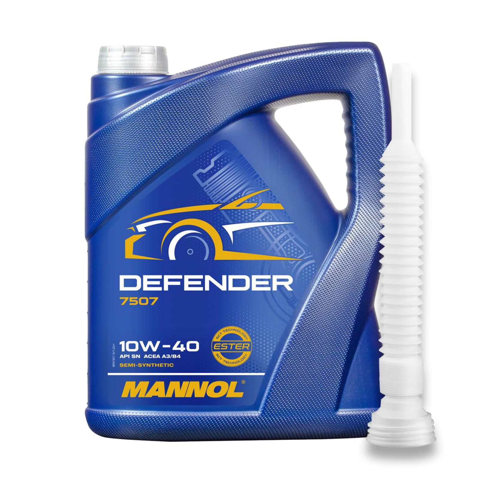 5L Mannol Defender 10W-40 Motoröl passend für MB 229.1 VW 501.01 505.00 + Auslaufschlauch