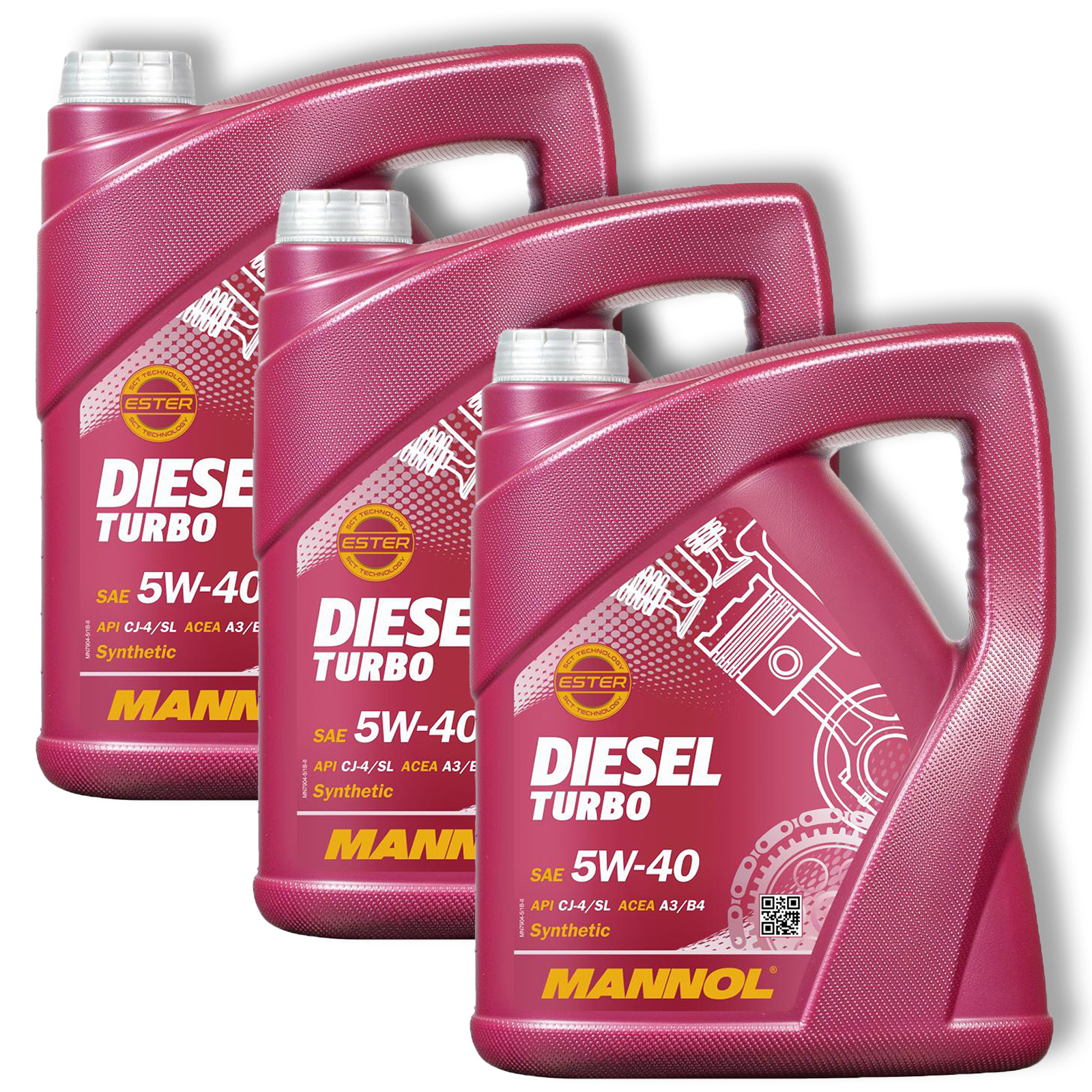 3x 5L Mannol Diesel Turbo Motoröl 5W-40 ACEA A3/B4 VW 502.00 505.00 MB 229.5