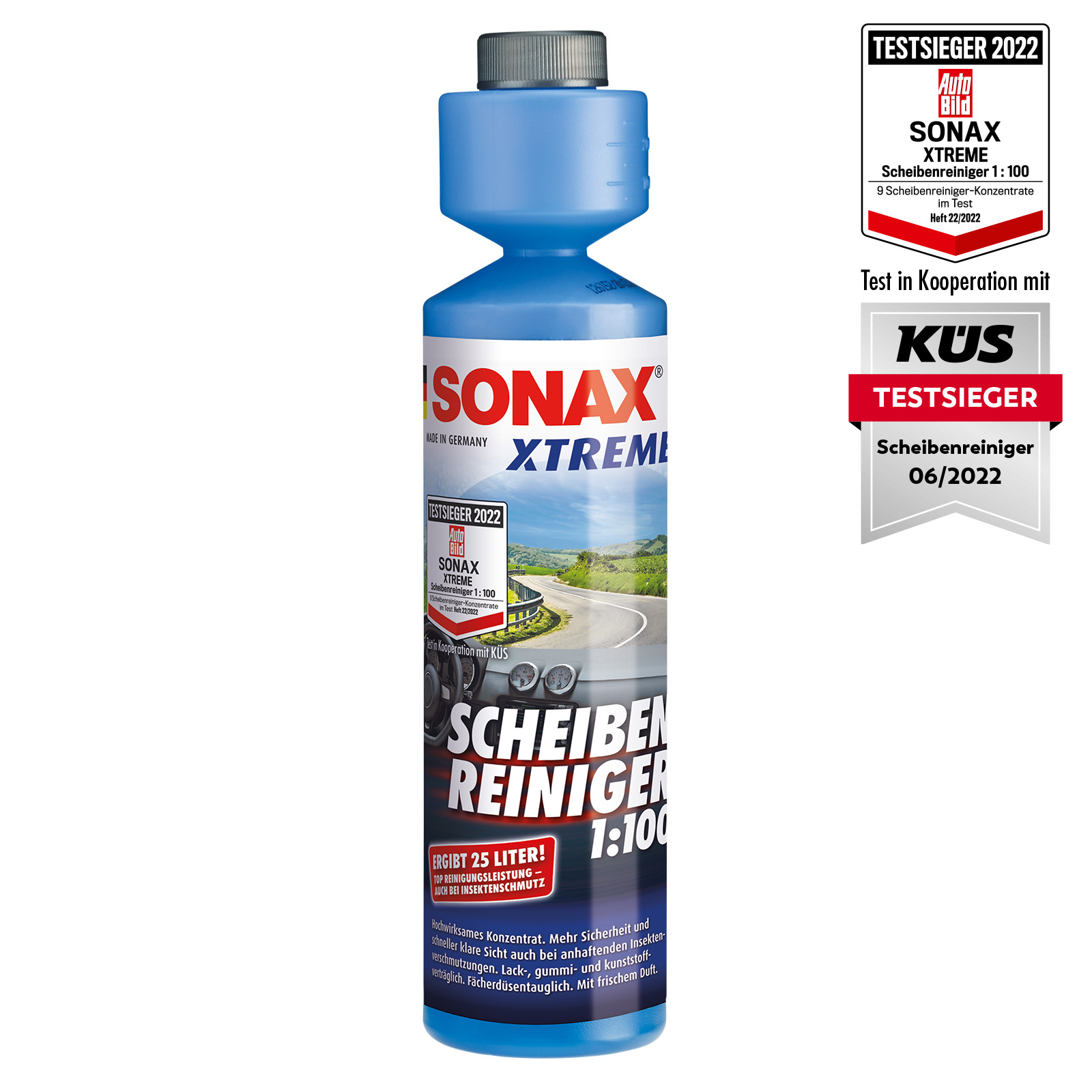 3x SONAX 02711410 XTREME ScheibenReiniger 1:100 Nanopro Konzentrat Scheibe 250ml