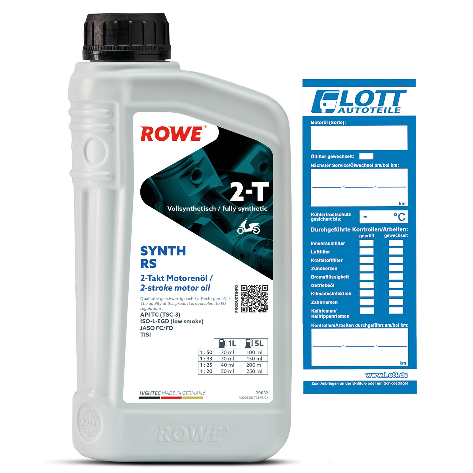 1L ROWE HIGHTEC SYNTH RS 2-T Motoröl 2-Takt