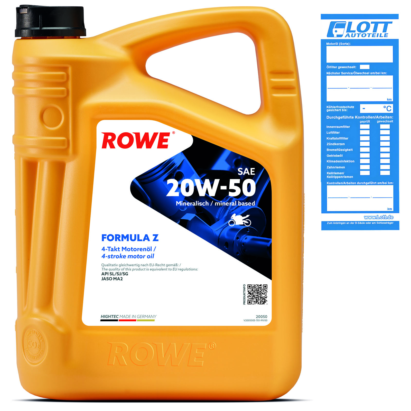 5L ROWE HIGHTEC FORMULA SAE 20W-50 Z Motoröl 4-Takt Motorradöl