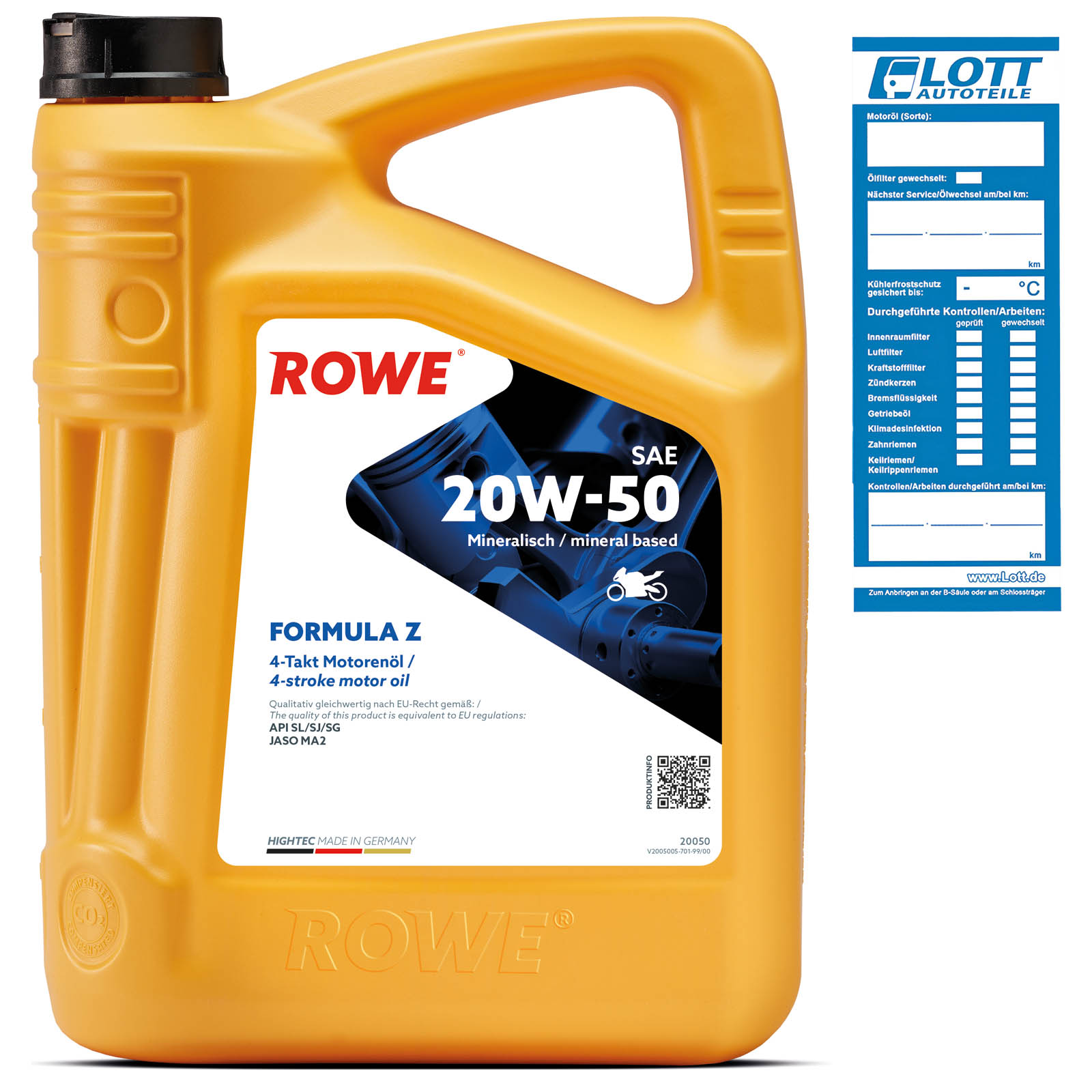 5L ROWE HIGHTEC FORMULA SAE 20W-50 Z Motoröl 4-Takt Motorradöl