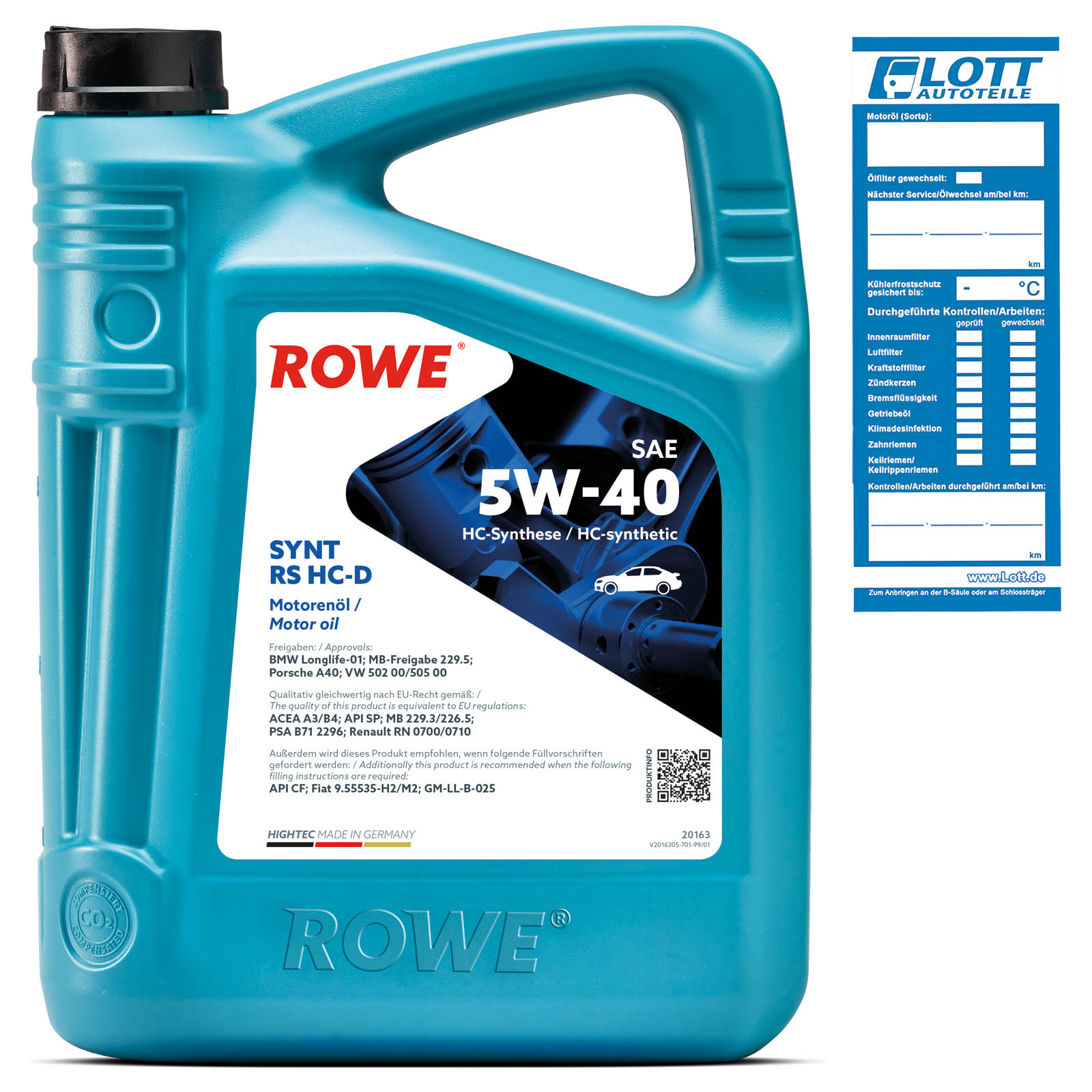 5L Rowe HIGHTEC SYNT RS HC-D SAE 5W-40 5L