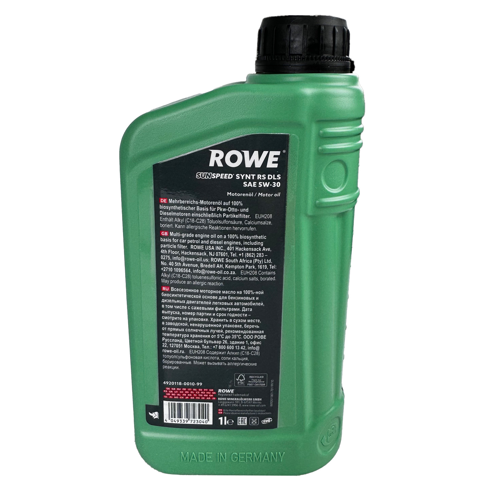 1L Rowe SUNSPEED SYNT RS DLS SAE 5W-30 Öl BMW Longlife-04 VW 505 00/505 01