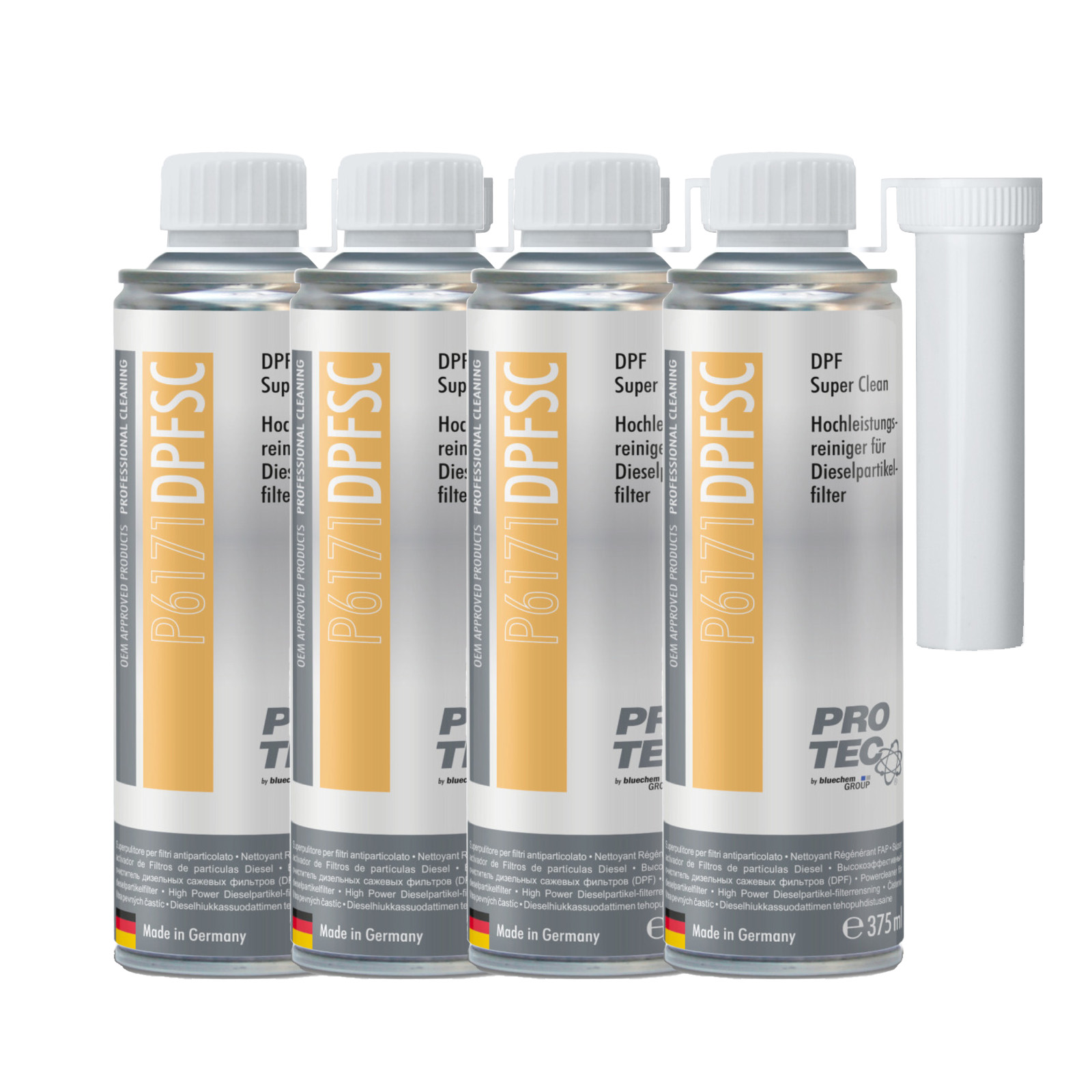 4x PRO-TEC P6171 Hochleistungs Dieselpartikelfilterreiniger Dieselreiniger 375ml