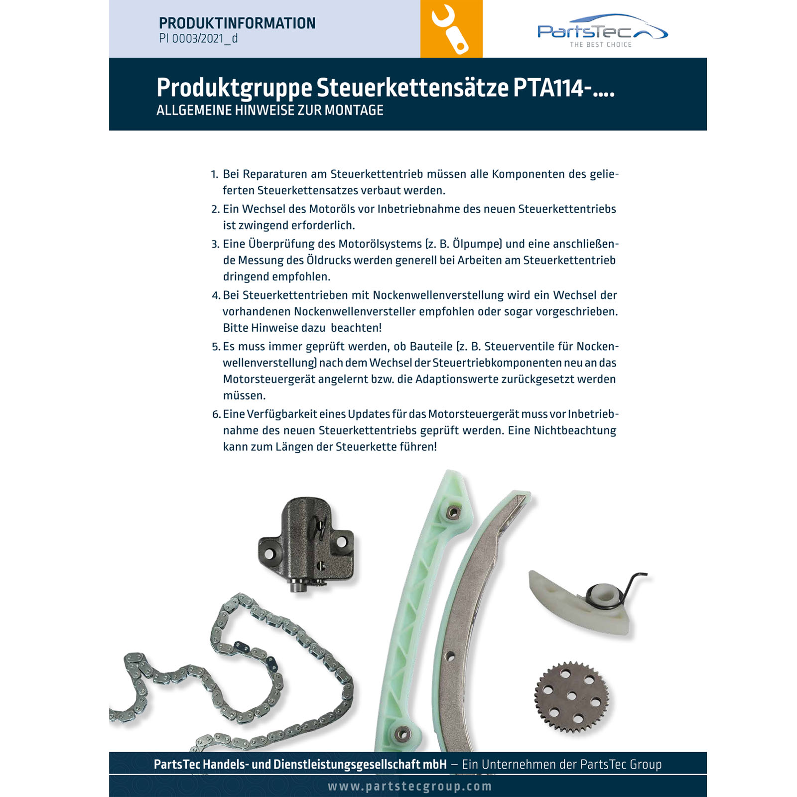 PartsTec Steuerkettensatz UMRÜSTSATZ