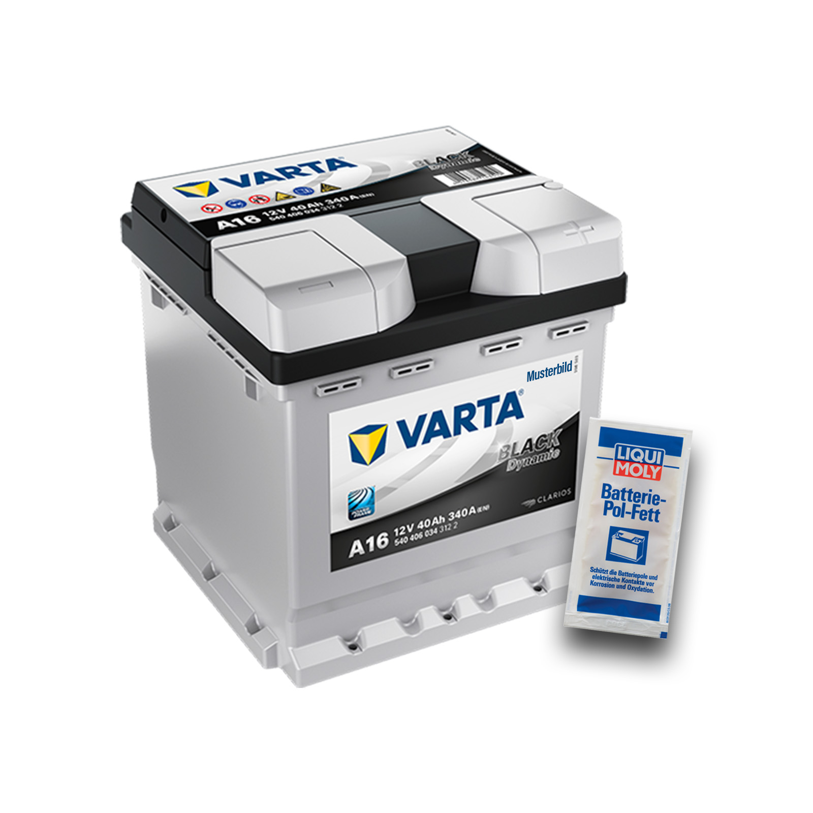 VARTA Starterbatterie + Batteriepolfett