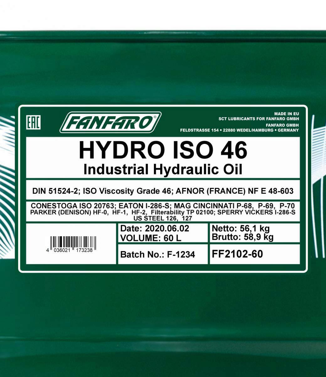 60L Fanfaro Hydrauliköl Hydro ISO 46