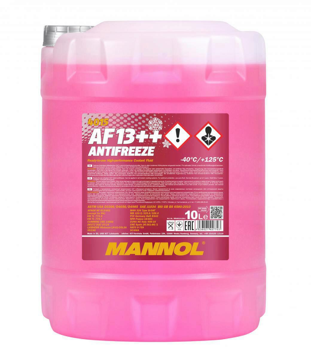 10L Mannol Kühlerfrostschutz AF13++ Rot High Perfomance Antifreeze