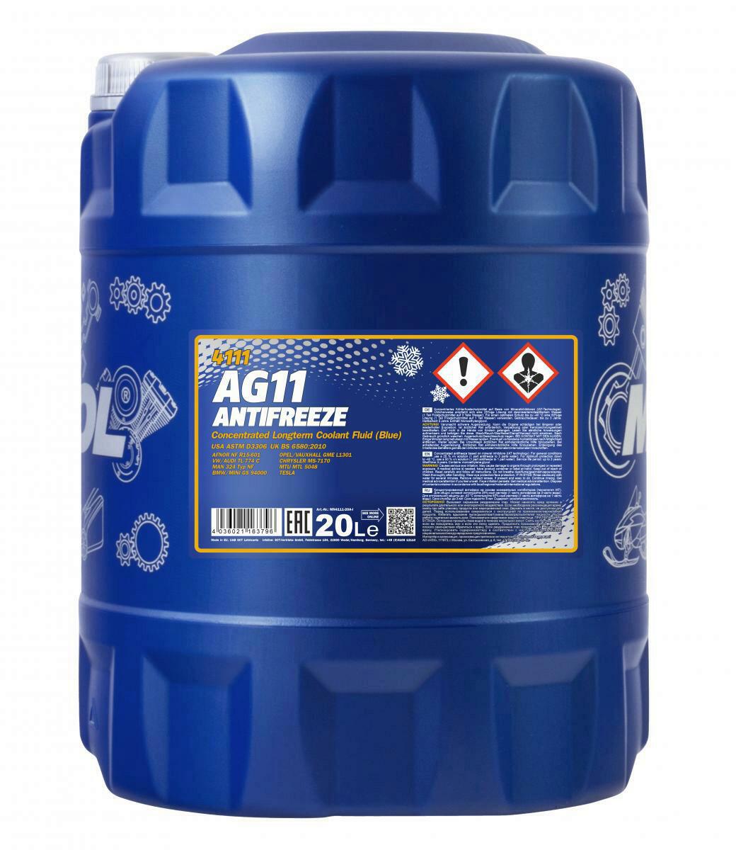 20L Mannol Kühlerfrostschutz Kühlmittel Konzentrat AG11 blau