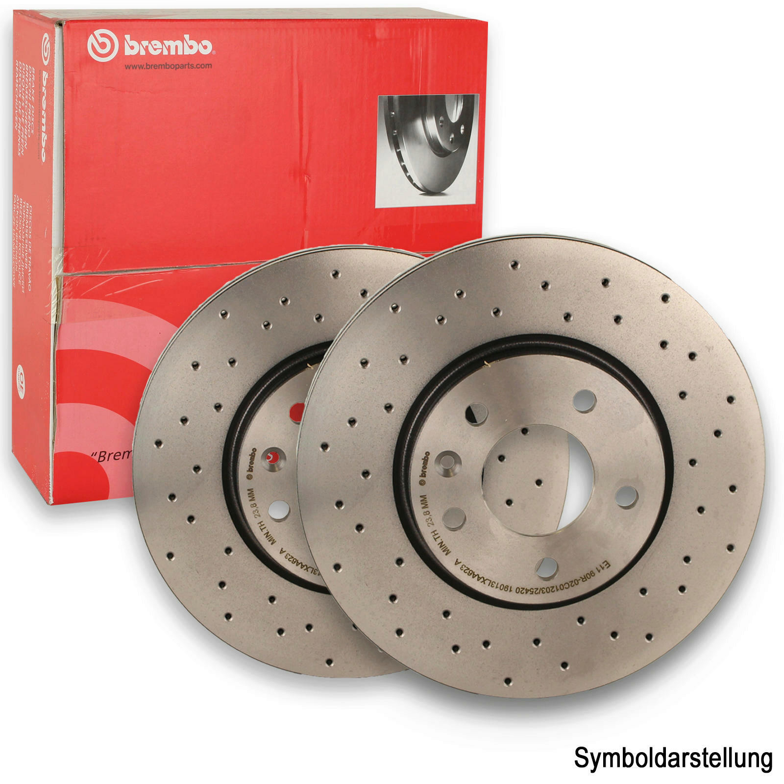 2x BREMBO Brake Disc BREMBO XTRA LINE