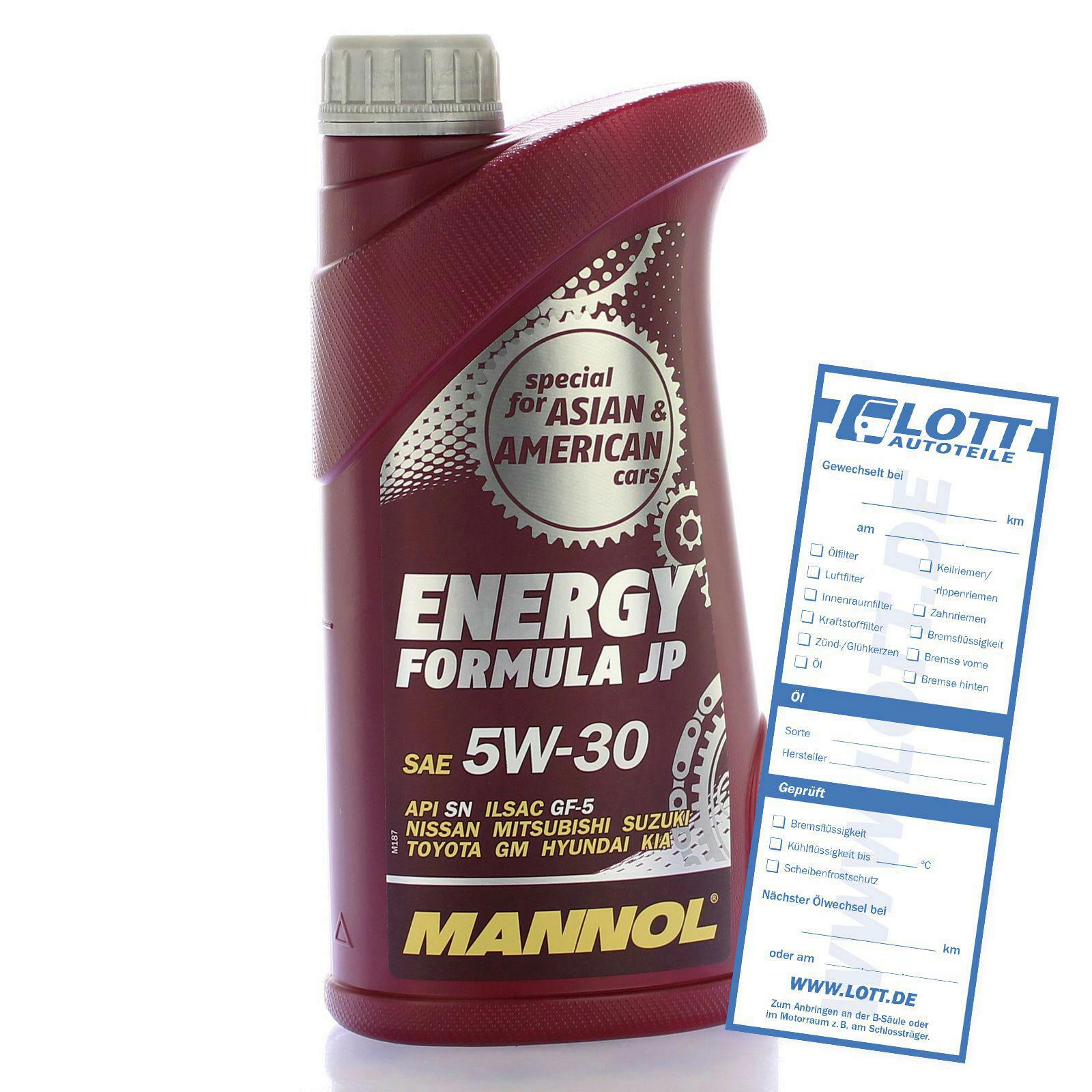 3x 1 Liter Mannol Energy Formula JP 5W-30 Motoröl ÖL passend für Nissan Honda Suzuki Kia