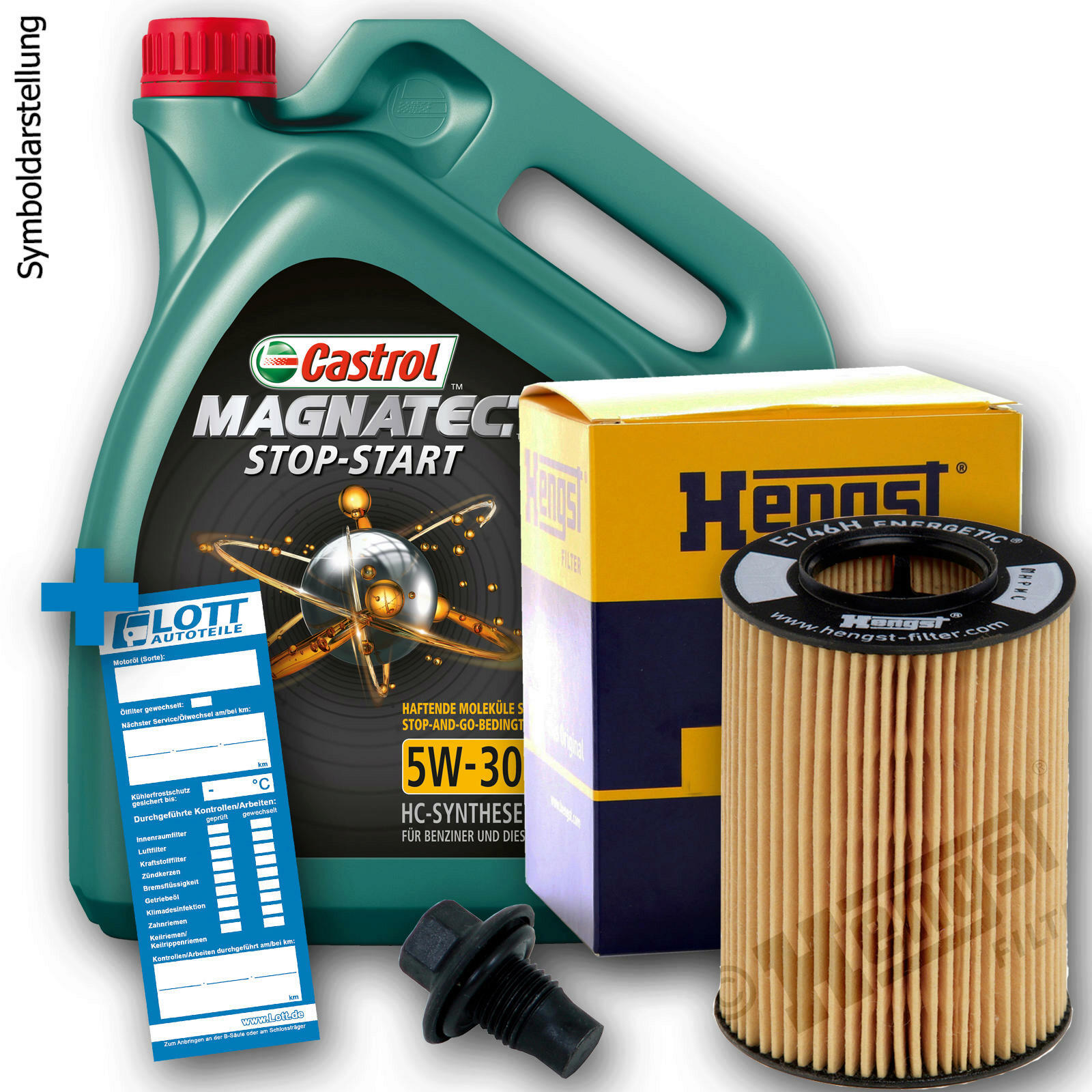 Ölwechsel Set Castrol Motoröl + Hengst Ölfilter