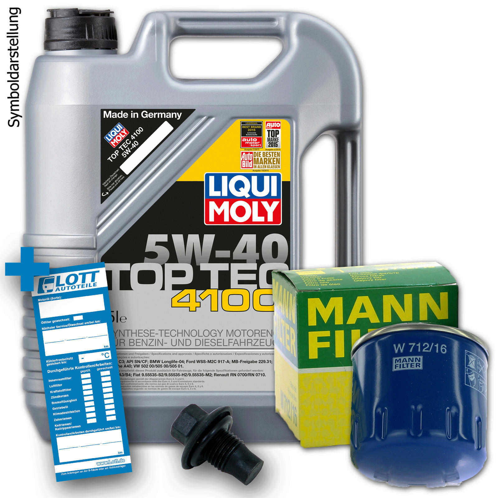 Ölwechsel Set 5L 5W40 Öl Motoröl LIQUI MOLY + MANN Ölfilter