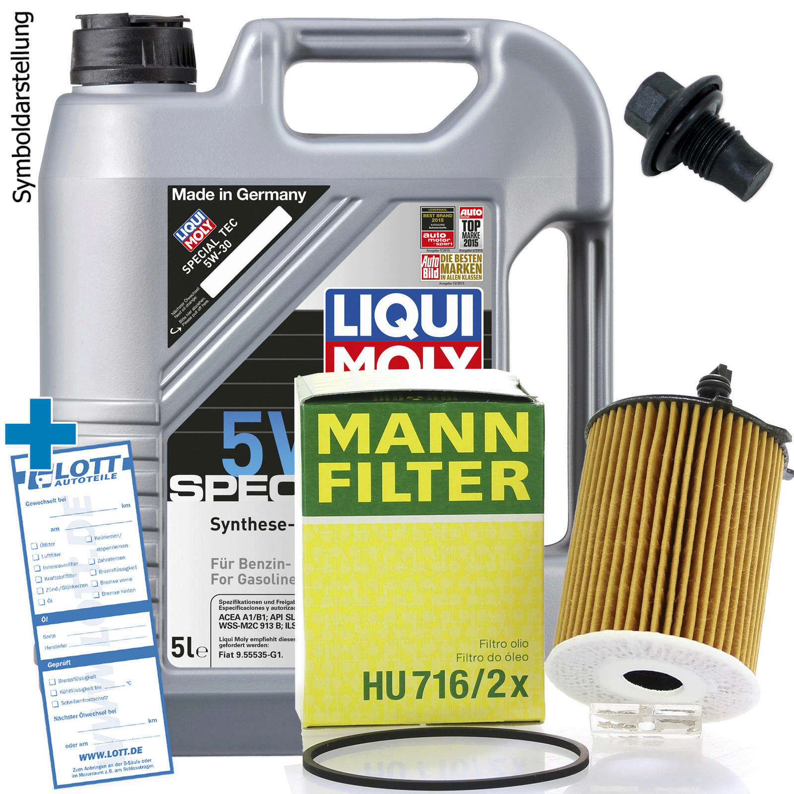 Ölwechsel Set 5L 5W30 Öl Motoröl LIQUI MOLY + MANN Ölfilter + Ablassschraube