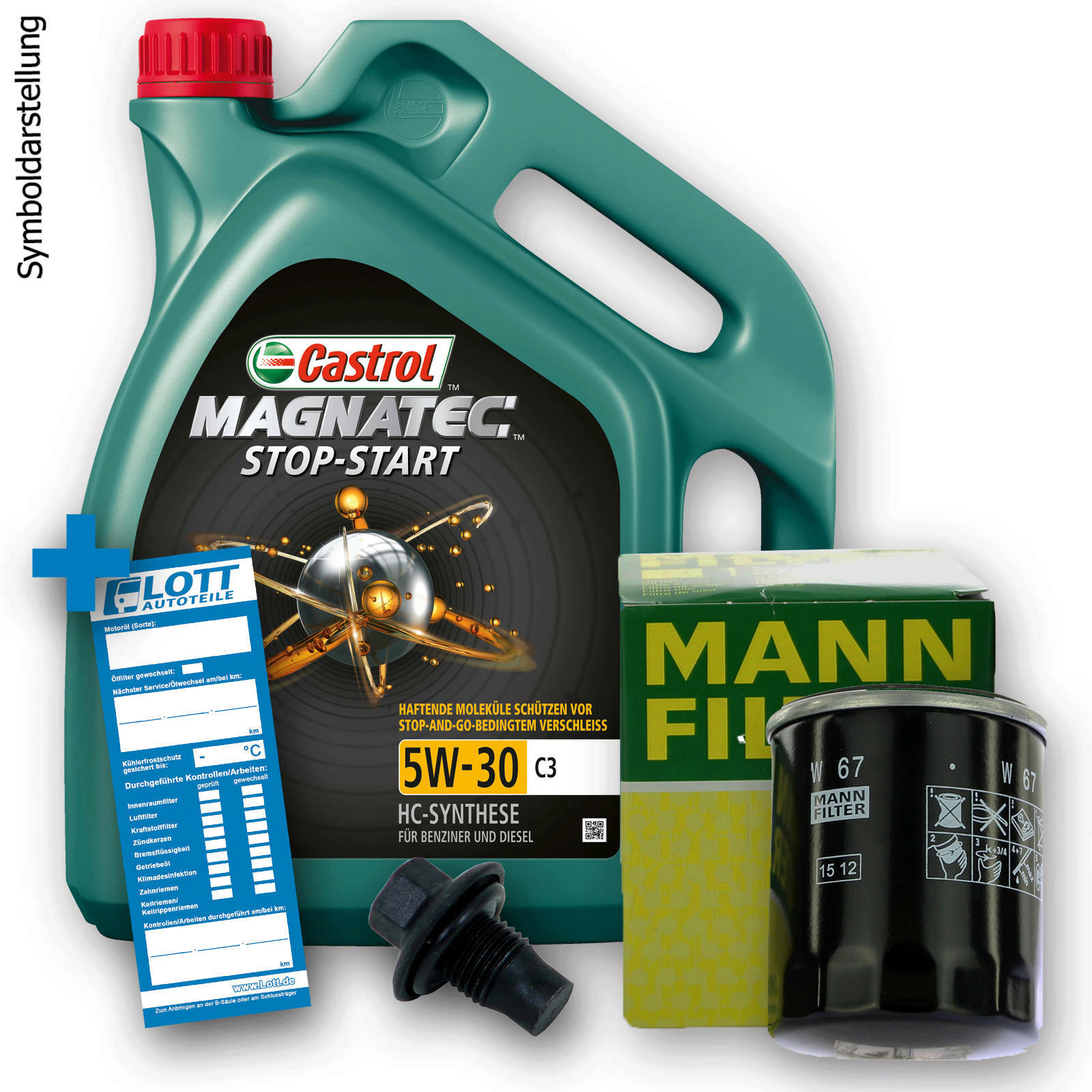 Ölwechsel Set 5L 5W30 Öl Motoröl CASTROL + MANN Ölfilter