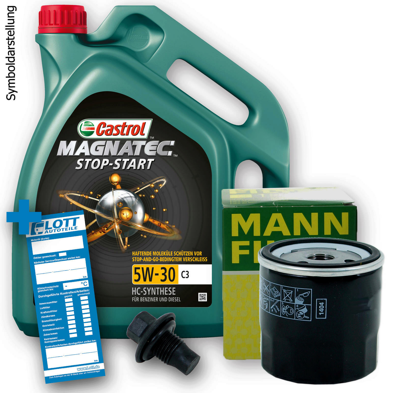 Ölwechsel Set 5L 5W30 Öl Motoröl CASTROL + MANN Ölfilter