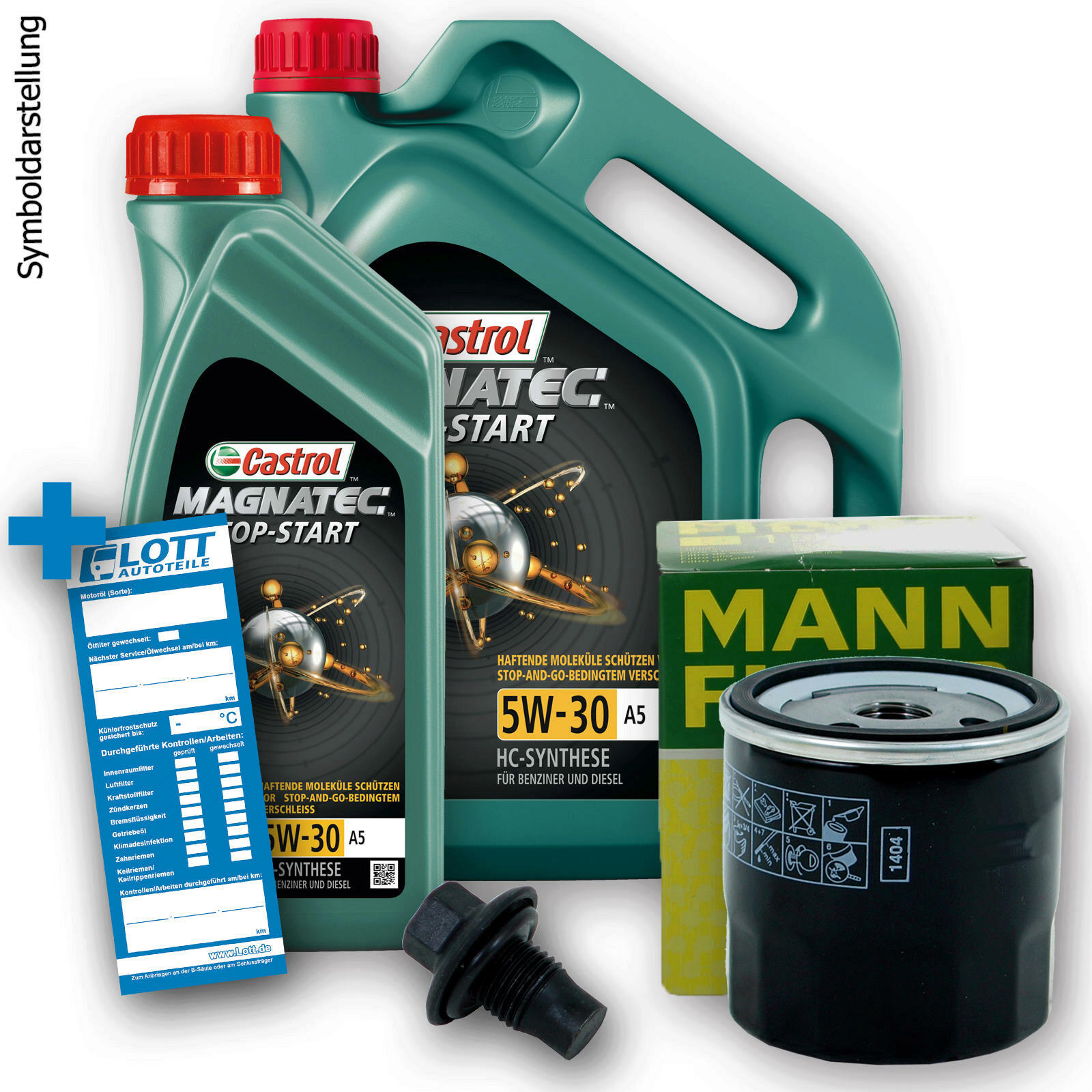 Ölwechsel Set 6L 5W30 Öl Motoröl CASTROL + MANN Ölfilter