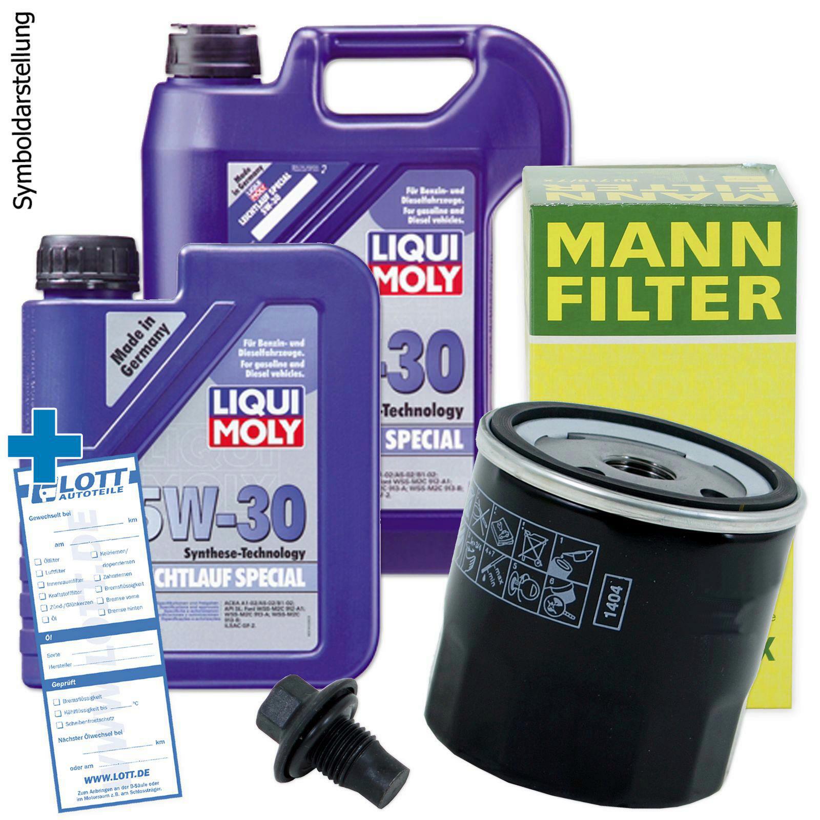 Ölwechsel Set 6L 5W30 Öl Motoröl LIQUI MOLY + MANN Ölfilter