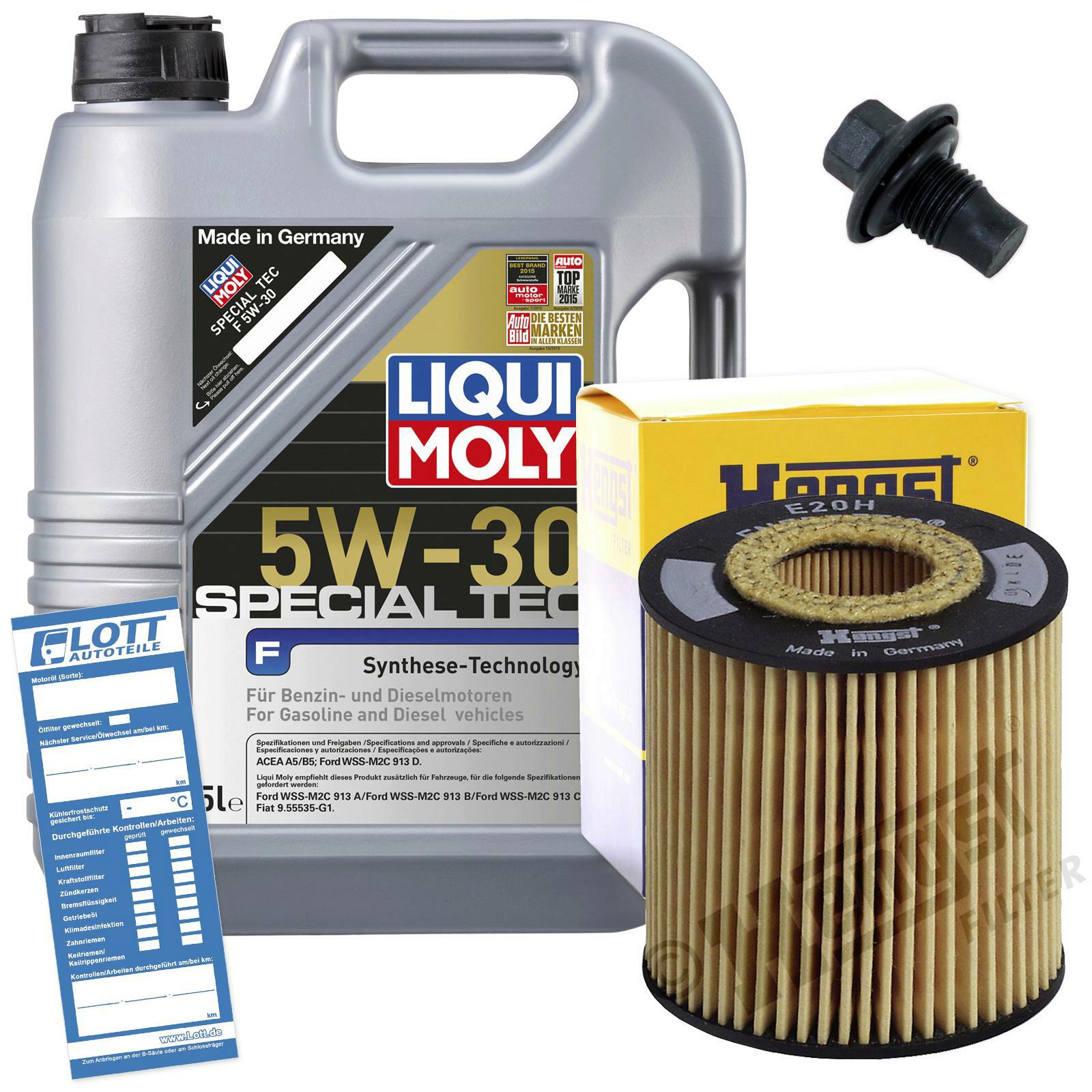 Ölwechsel Set 5L 5W30 Öl Motoröl LIQUI MOLY + HENGST Ölfilter + Ablassschraube