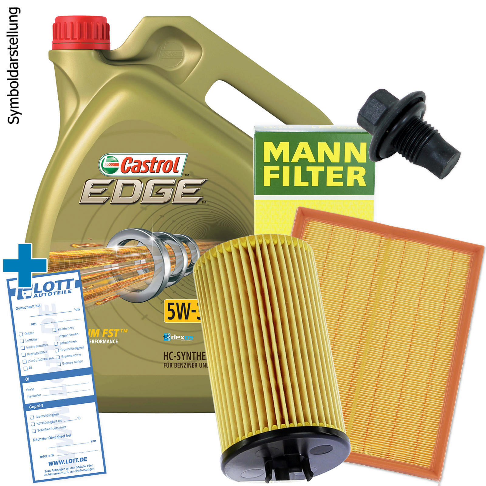 Castrol Motoröl + Ölfilter + Luftfilter + Ablassschraube