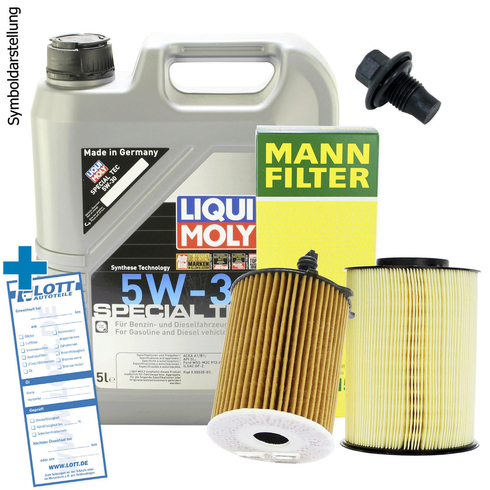 Liqui Moly Motor&ouml;l + &Ouml;lfilter + Luftfilter + Ablassschraube