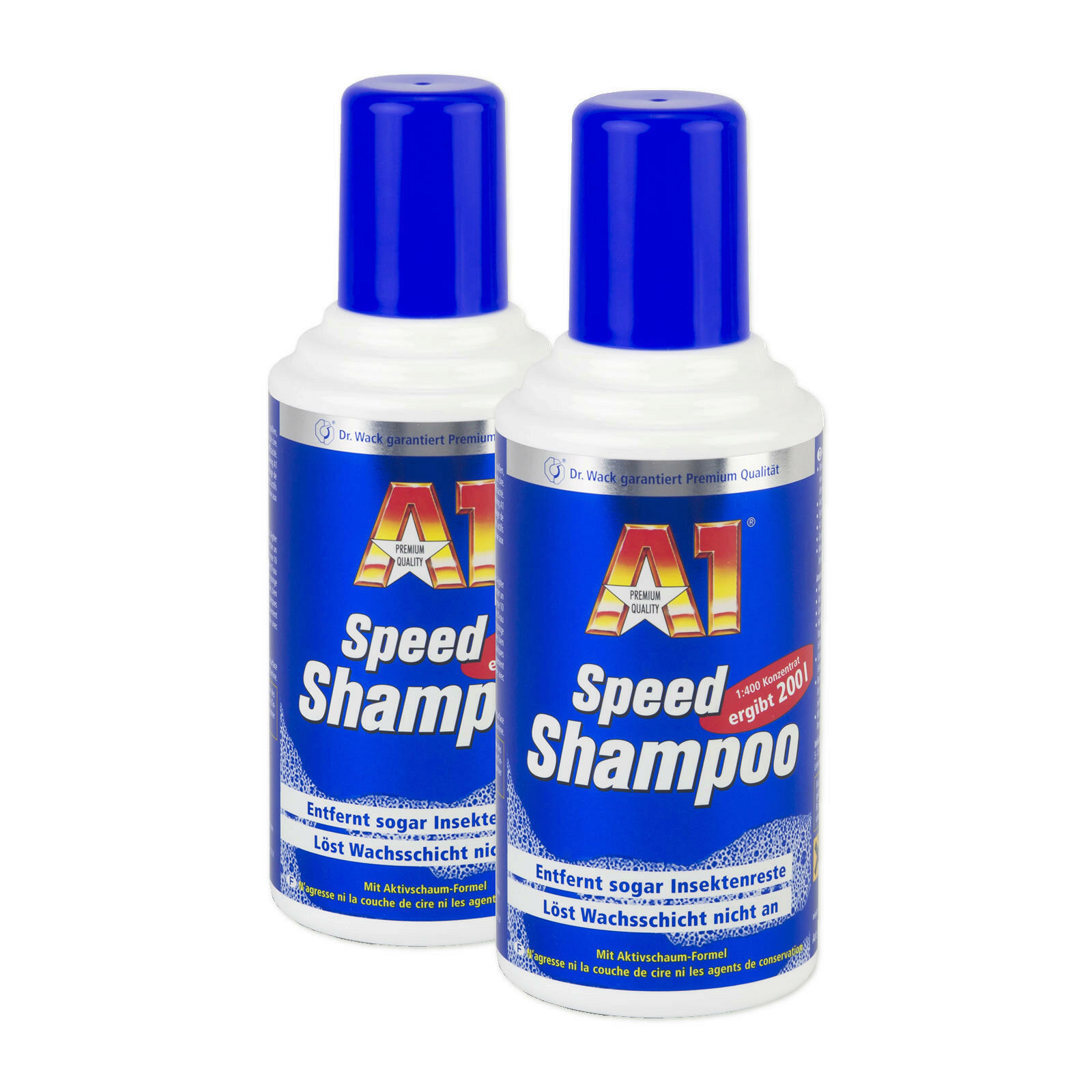 2x Dr. Wack A1 Speed Shampoo 500 ML Konzentrat Aktivschaum-Formel Reiniger Auto