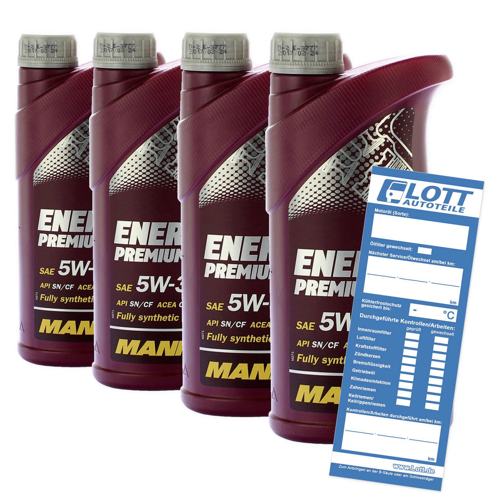 4x 1L Mannol Motoröl Energy Premium Motorenöl Öl 5W-30 passend für Mercedes VW BMW Opel