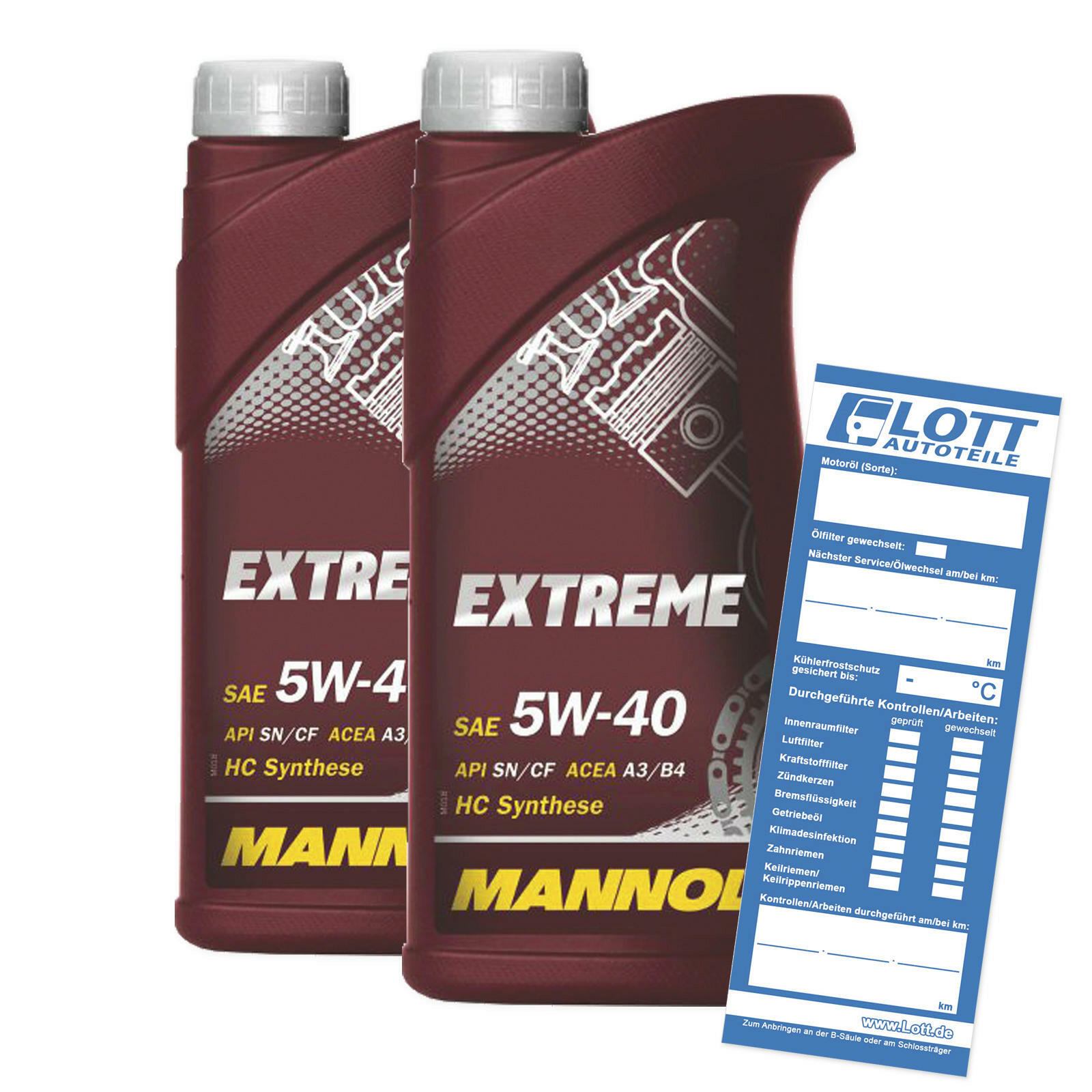 2x 1L Mannol Extreme 5W-40 Motoröl passend für MB Opel Renault Porsche VW