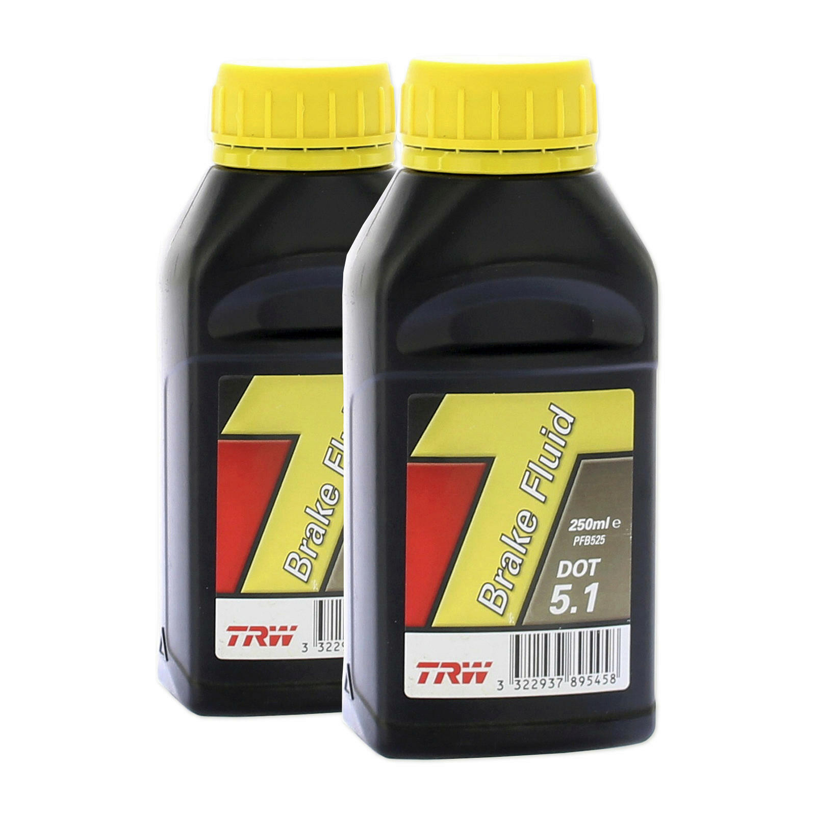 2x Original TRW Bremsflüssigkeit DOT 5.1 Brake Fluid 2x 250ml // PFB525