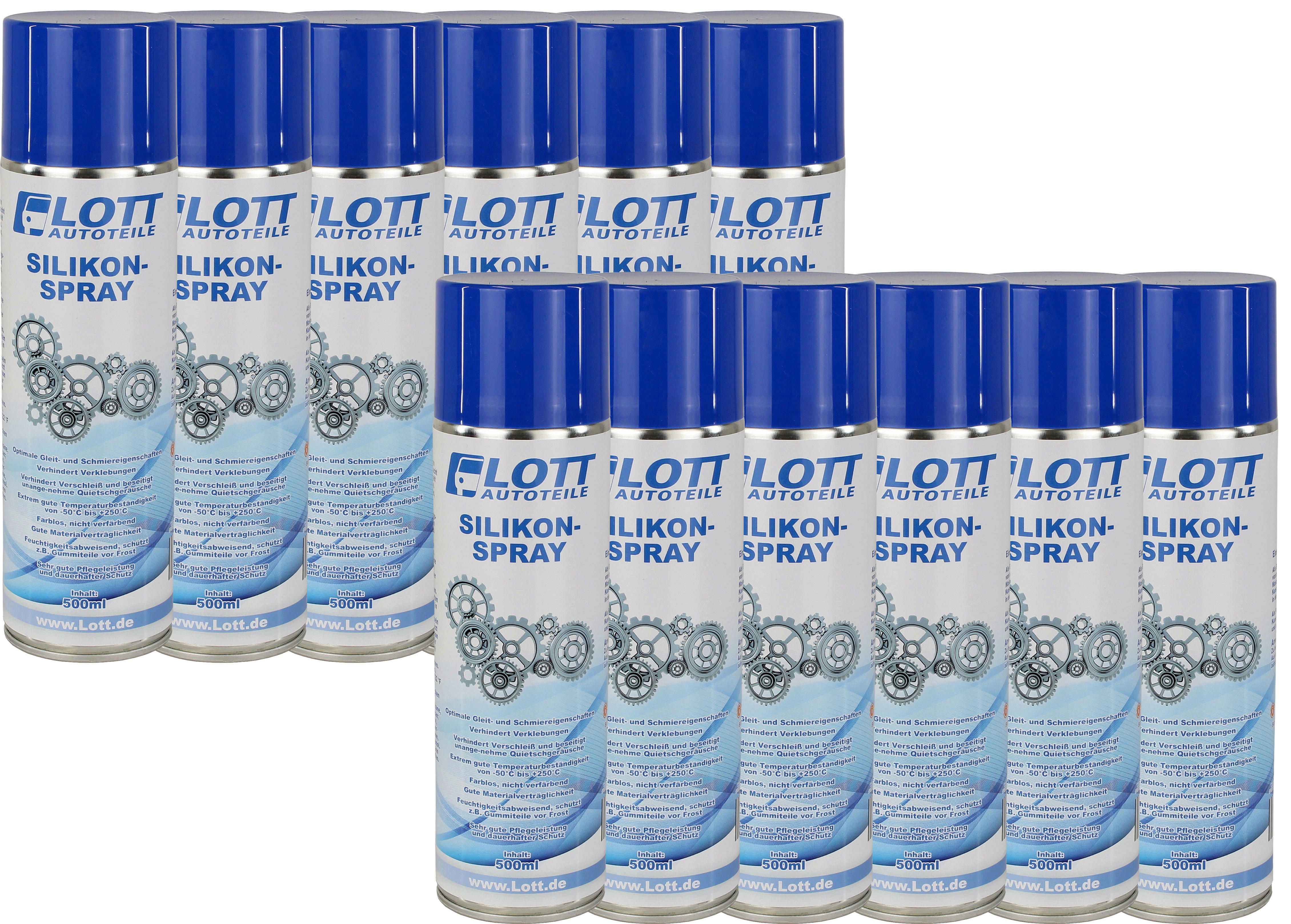 12x Lott Silikonspray 500ml / Silikon Spray Schmierstoff Siliconespray