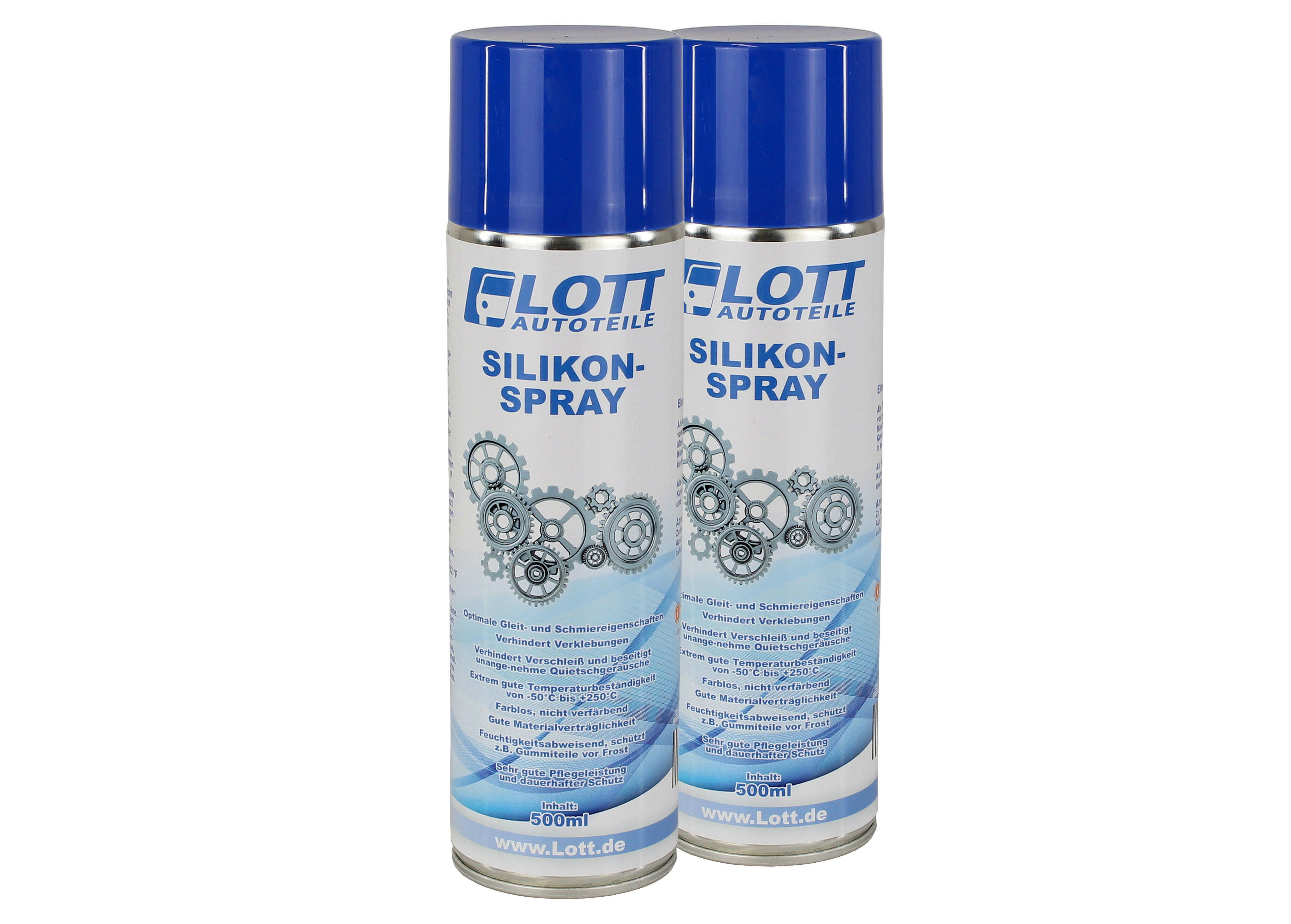 2x Lott Silikonspray 500ml / Silikon Spray Schmierstoff Siliconespray