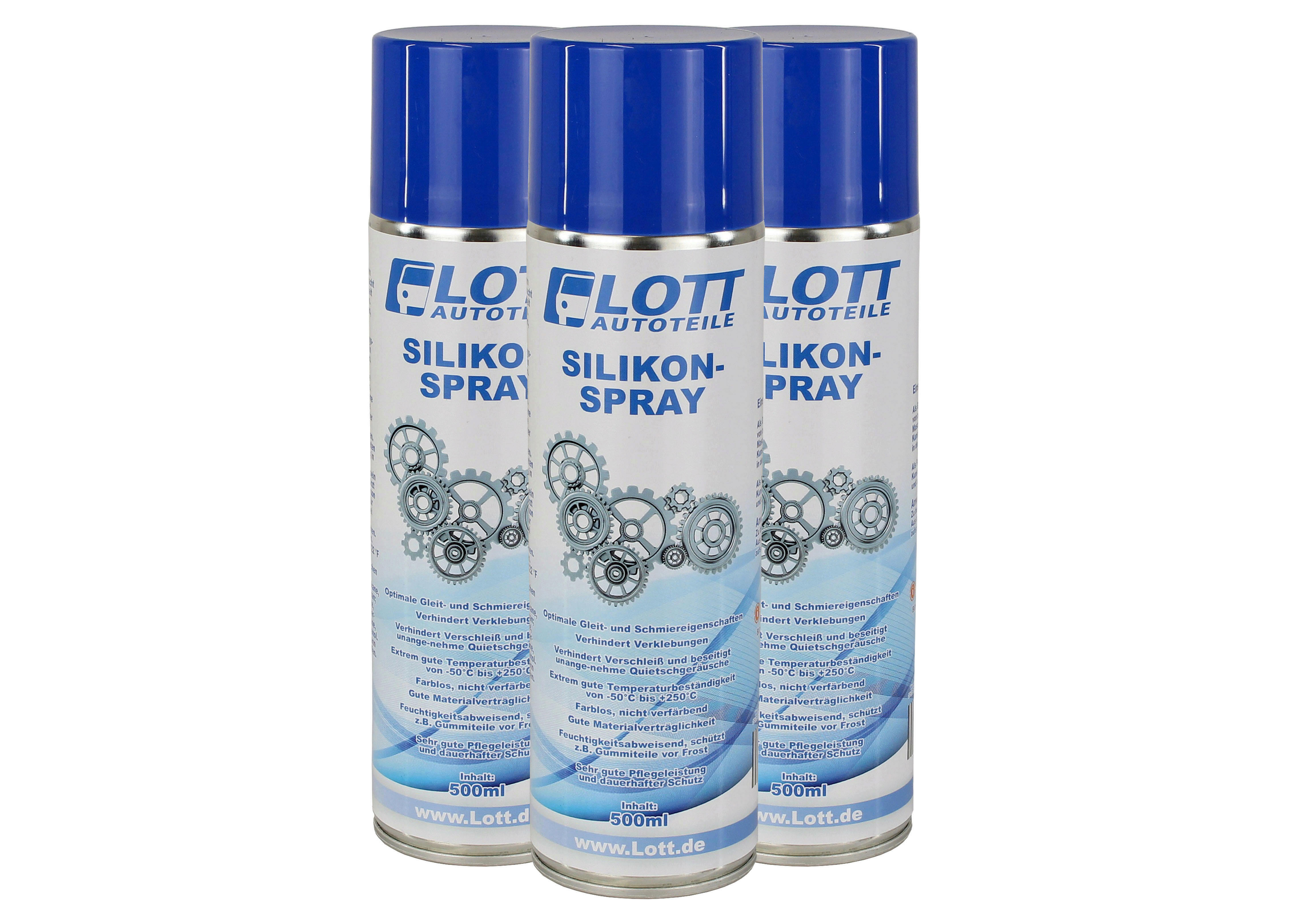 3x Lott Silikonspray 500ml / Silikon Spray Schmierstoff Siliconespray