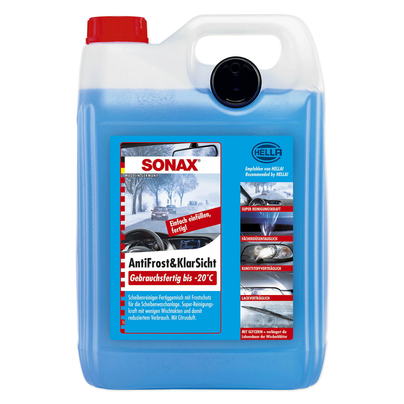 3x 5 L Liter SONAX AntiFrost&KlarSicht Citrus Scheiben Frostschutz bis zu -20°C