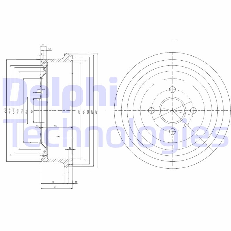 2x DELPHI Bremstrommel