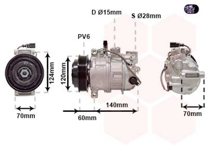 VAN WEZEL Compressor, air conditioning