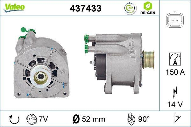 VALEO Alternator VALEO RE-GEN REMANUFACTURED