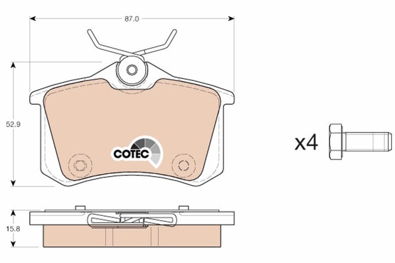 TRW Brake Pad Set, disc brake COTEC