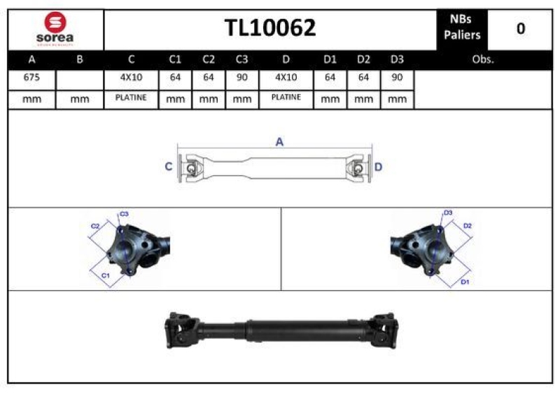 EAI Propshaft, axle drive