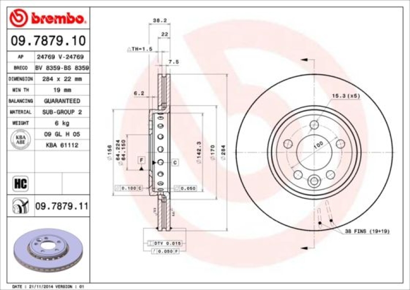 2x BREMBO Brake Disc PRIME LINE