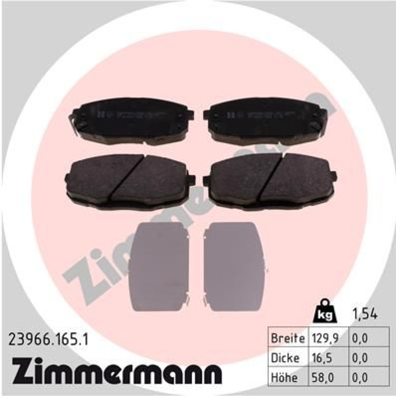 ZIMMERMANN Brake Pad Set, disc brake