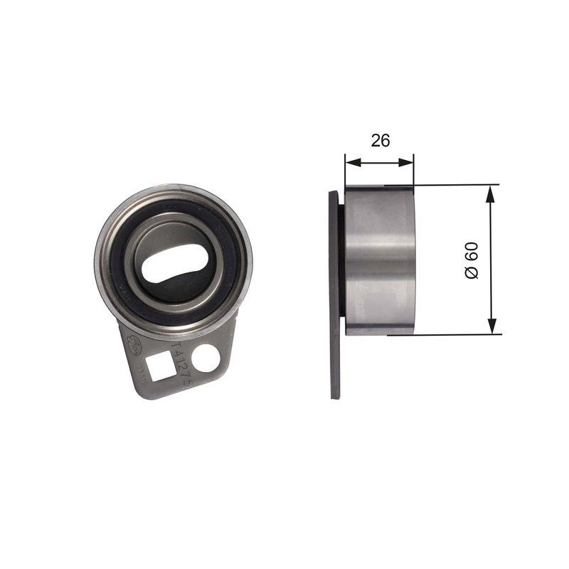 GATES Tensioner Pulley, timing belt PowerGrip&reg;