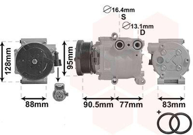 VAN WEZEL Compressor, air conditioning *** IR PLUS ***