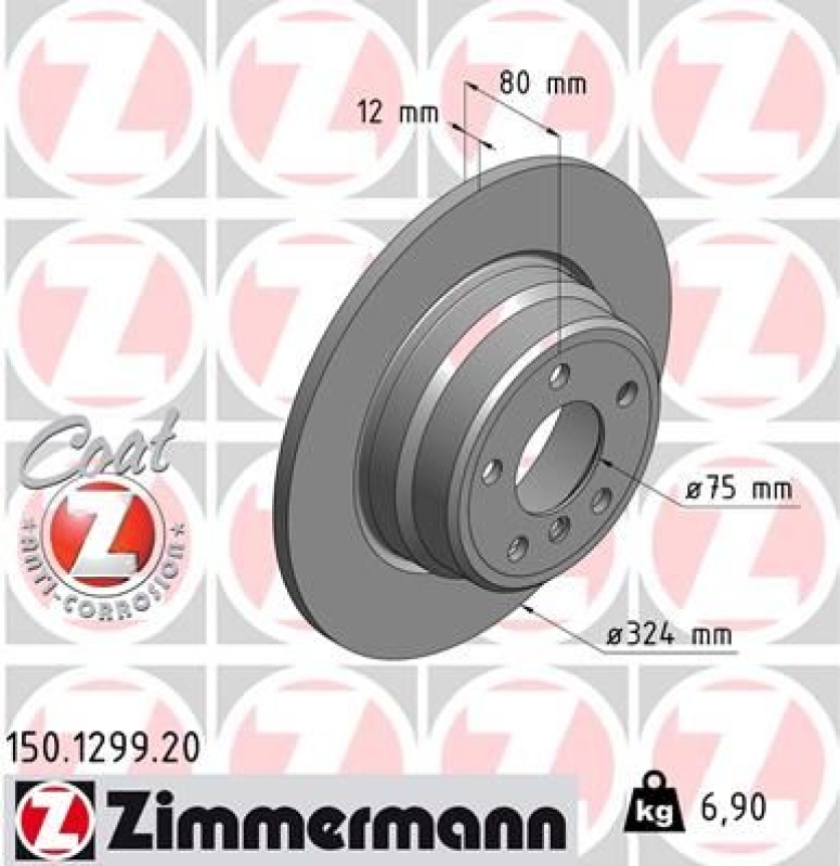 2x ZIMMERMANN Bremsscheiben Ø324mm + Beläge Hinten passend für BMW X5 (E53)